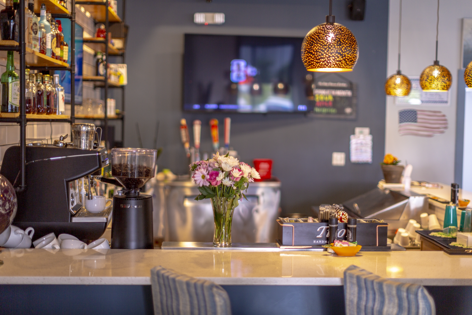 bar and dining area at The 5 Spot Cafe in Buford GA